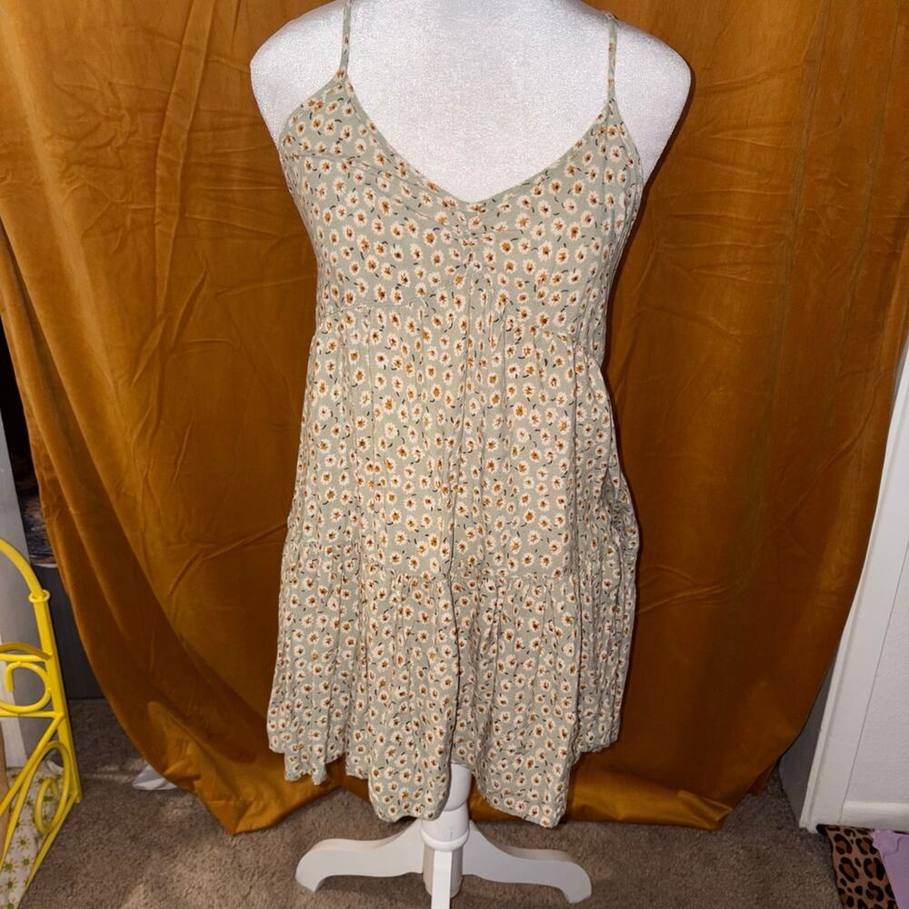 Urban Outfitters Harper Tiered Lace-Up Babydoll Floral Mini Dress small - Picture 4 of 6